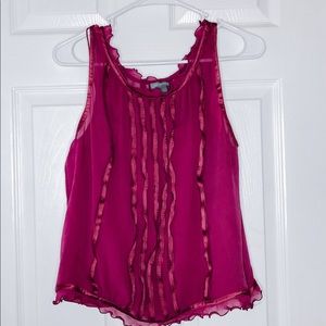 Ann Taylor sleeveless magenta top